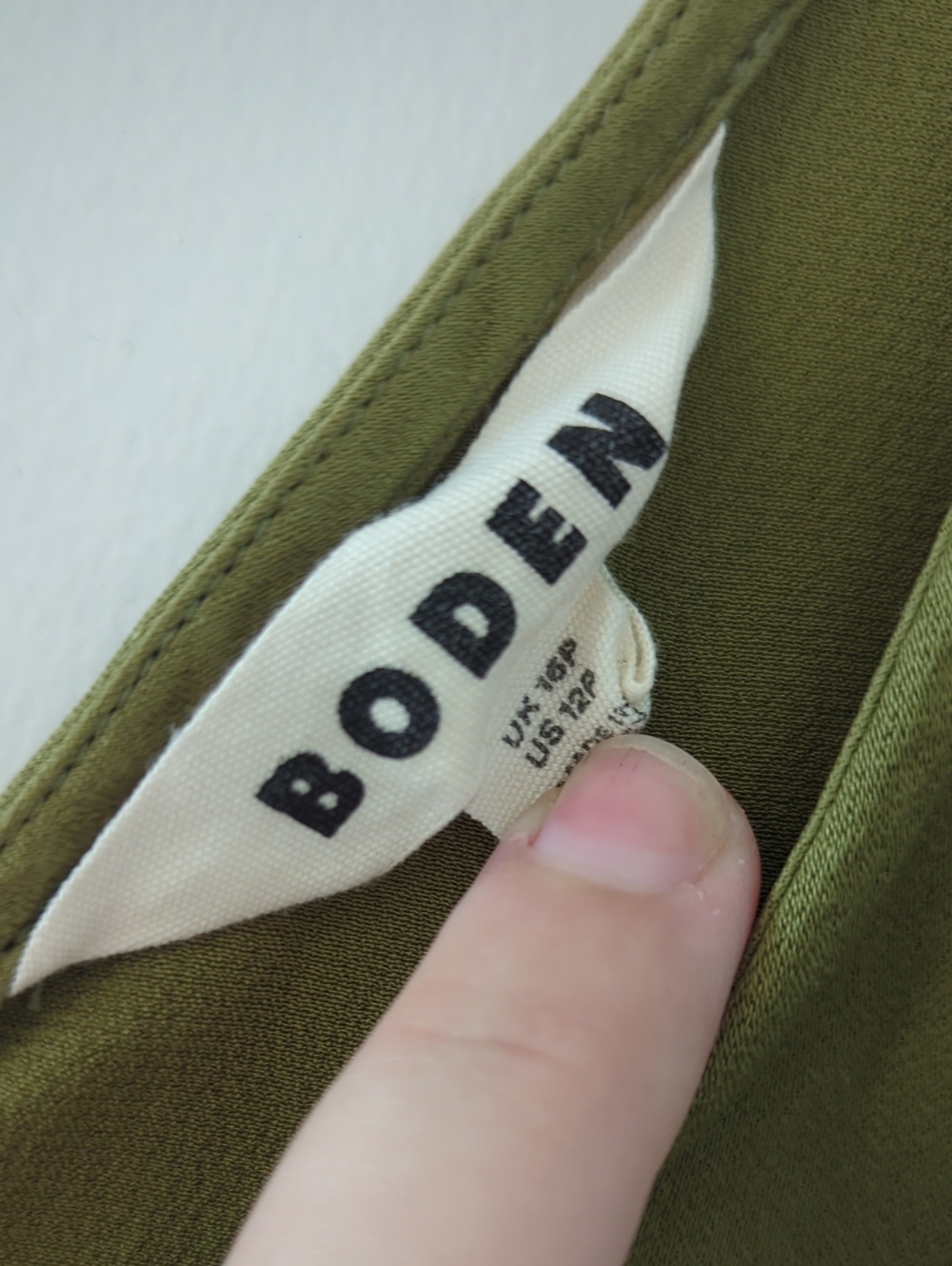 Boden Olive Green Slip Dress 12P - Picture 2 of 7
